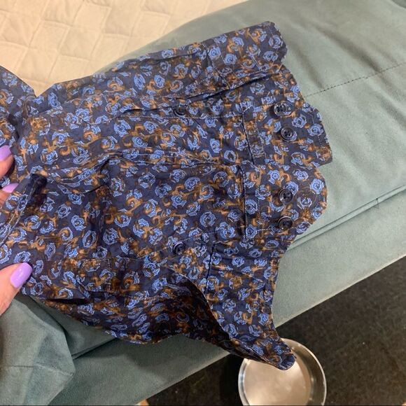 Tasso Elba Geometric Pattern Button Down Long Sleeve Shirt - Picture 7 of 11